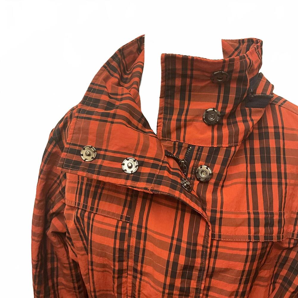 No Brand Women's Size 2XL XXL Orange Black Parka Style Anorak Jacket Coat Lined - Picture 3 of 14